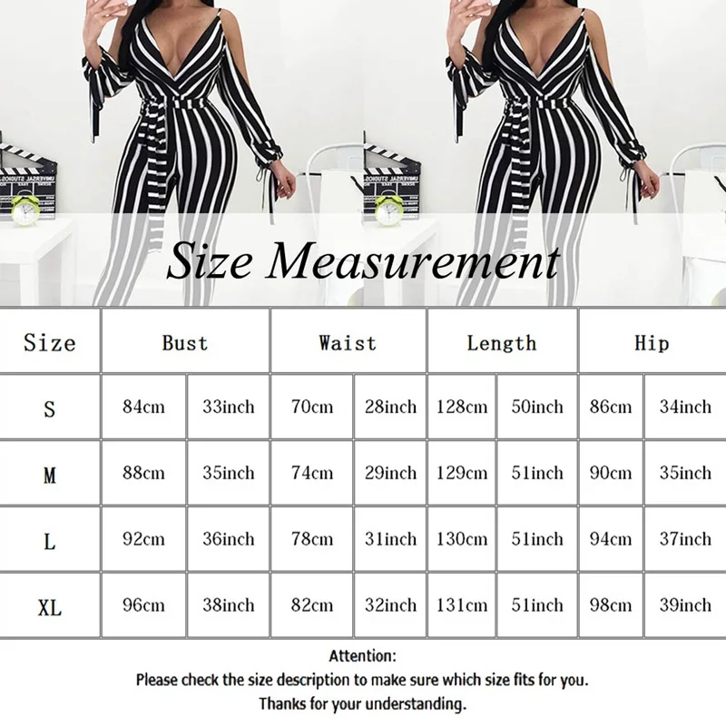 

Women Striped Casual V-neck Bandage Spaghetti Straps Backless Lace-up Jumpsuits Stripes Bodysuits Overall Pants