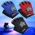 Детские велосипедные перчатки, дышащие Нескользящие перчатки с открытыми пальцами для занятий спортом, езды на велосипеде MJ