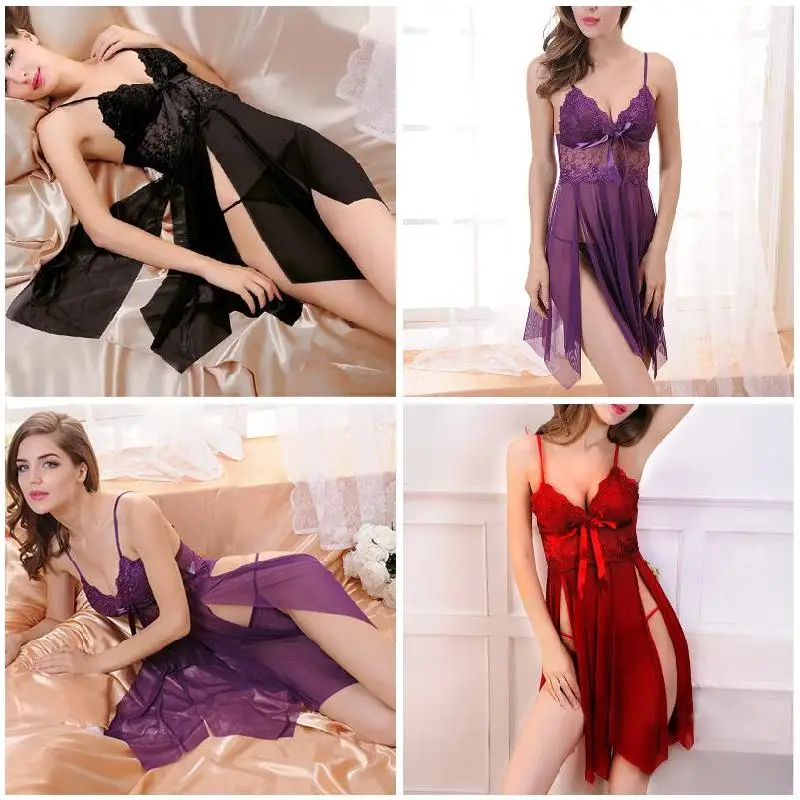 Новое сексуальное Женское нижнее Белье сексуальная ночная рубашка однотонное