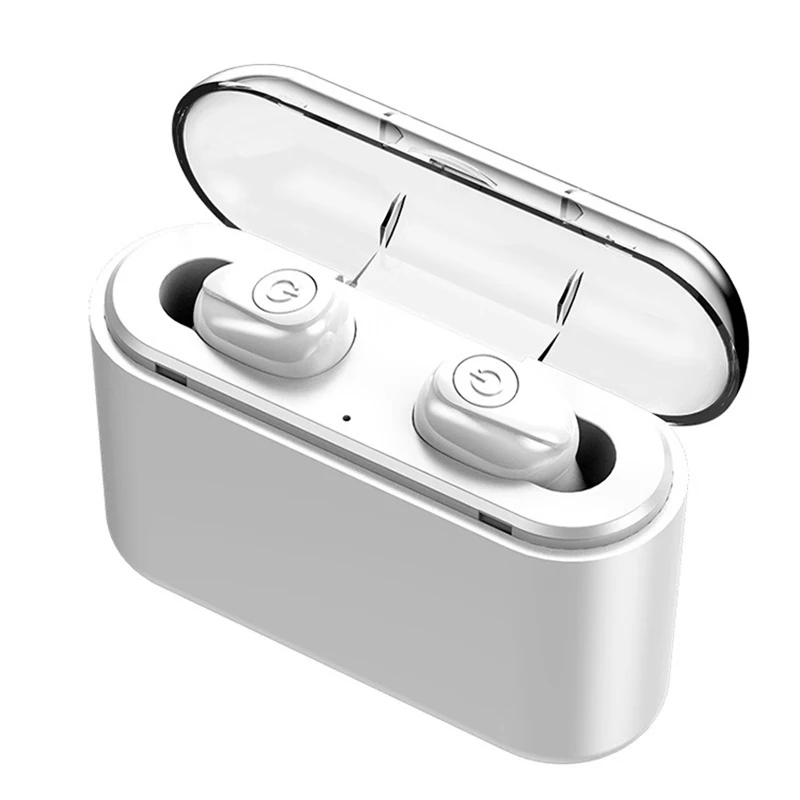 White X8 TWS Bluetooth наушники 5D стерео Беспроводные спортивные наушники IPX6 водонепроницаемые шумоподавление с 2200 мАч power Bank зарядная коробка - Цвет: White