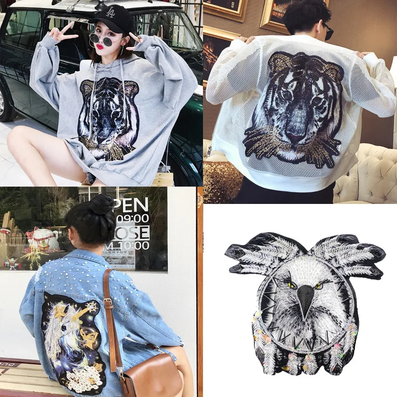 Нашивки для одежды GUGUTREE нашивки в виде животных значки Аппликации с вышивкой