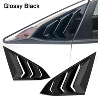 quarter window louver cover for honda civic 2016 2017 2018 2019 2020 rear carbon fiber look glossy black