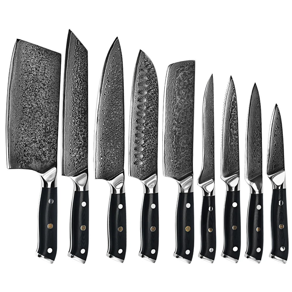 Оптовая продажа с фабрики дамасский поварской нож домашний кухонный острый