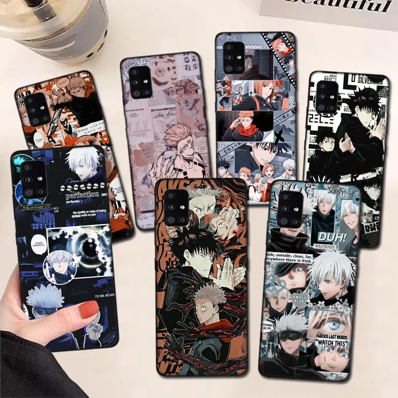 

Jujutsu Kaisen Gojou Satoru Phone Case For Samsung Galaxy A51 A71 A50 A70 A81 A91 A30 A40 A20E A10S A7 A8 A9 Cover Coque Funda