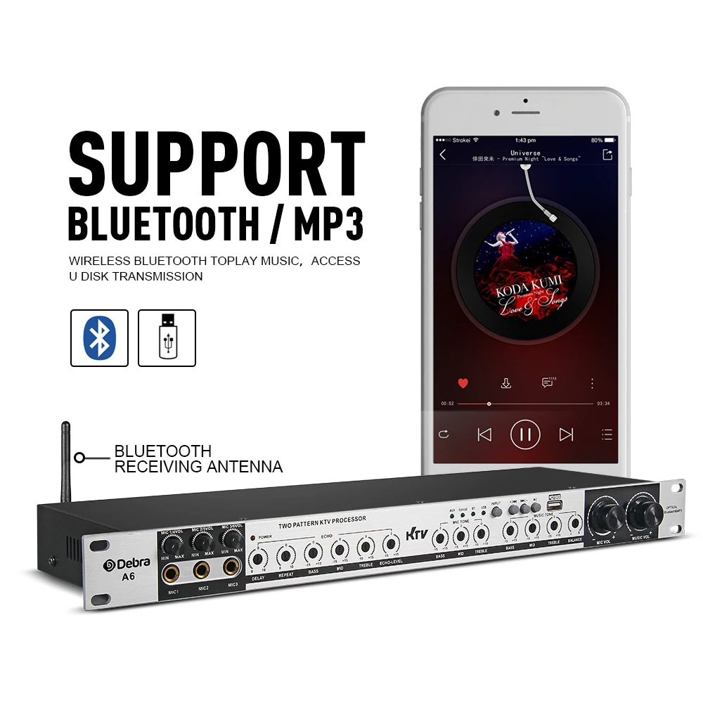 Цифровой процессор Debra A6 с Bluetooth DSP звуковой контроллер системное оборудование