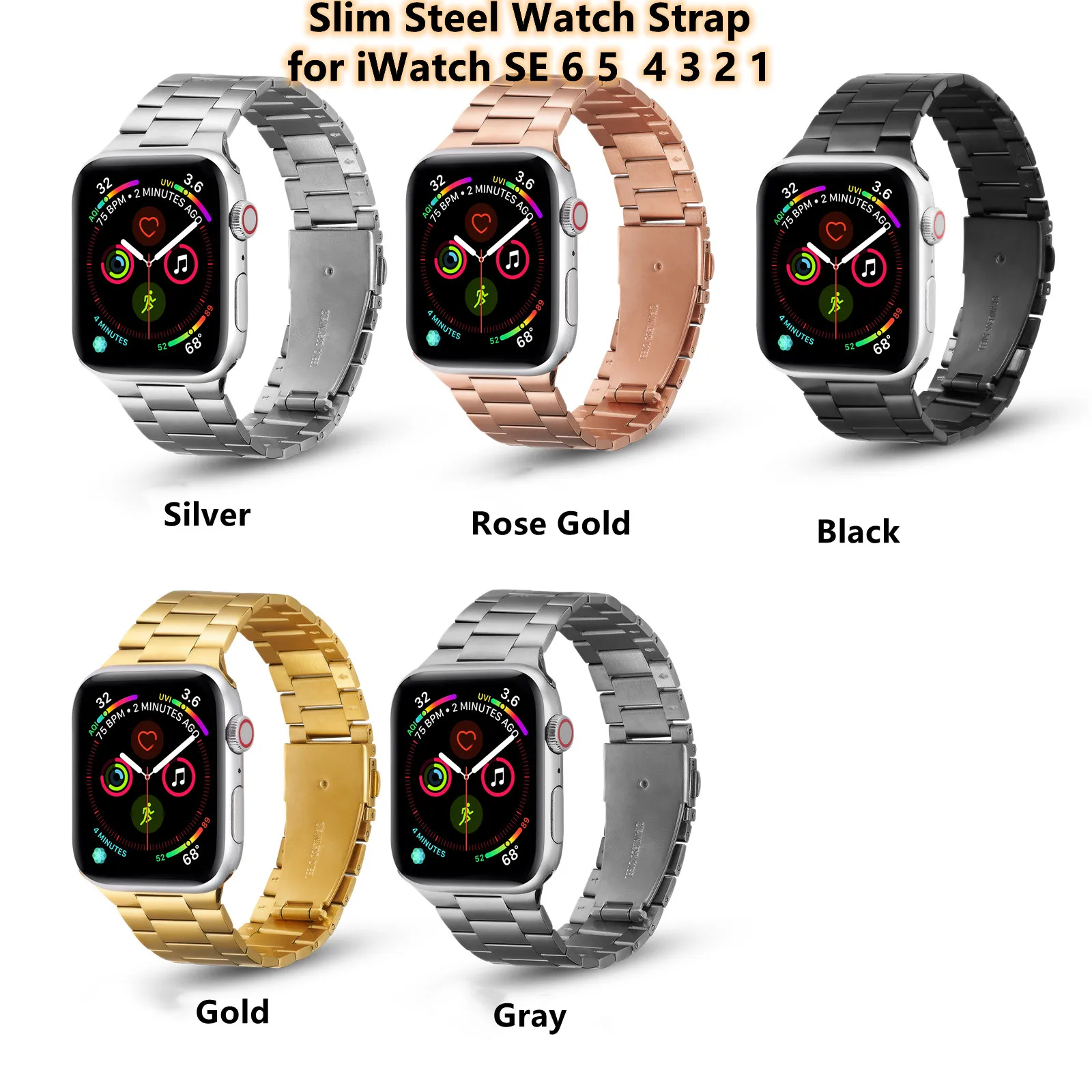 

Ремешок из нержавеющей стали для iWatch Series SE 6, 5, 4, металлический 2021, для Apple Watch 3, 2, 1, ультратонкий, Ремешки для наручных часов