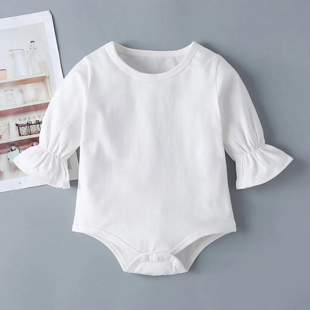 Одежда для новорожденных Однотонный комбинезон маленьких девочек + юбка на