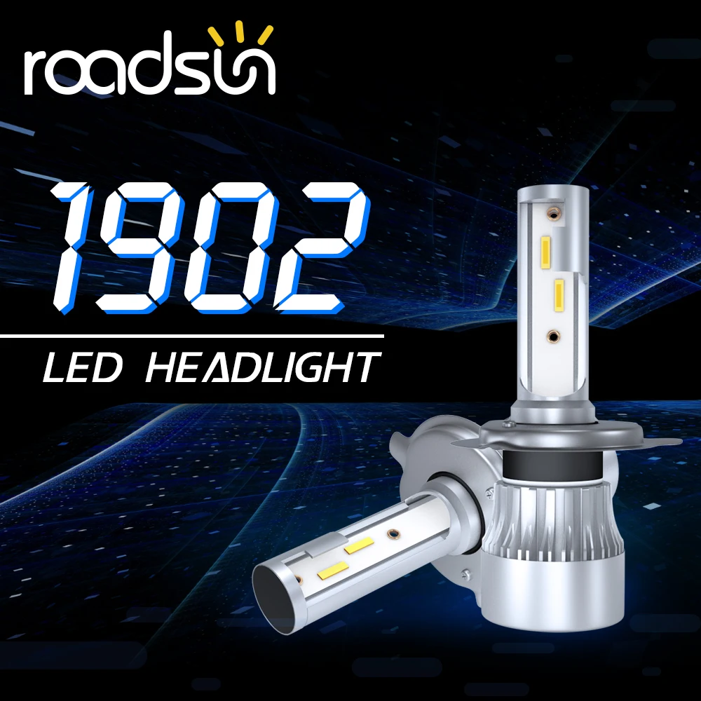 

2Pcs LED Car Headlight 72W 12000LM 6000K H7 LED H4 H1 H11 9006 9005 Headlamp Auto Fog Light Bulb12V Roadsun 1902