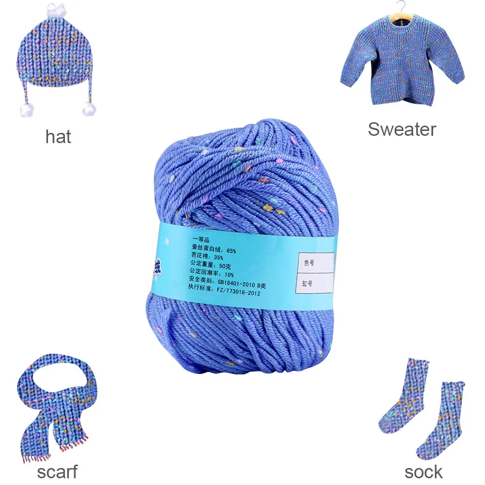 Вязание крючком вручную пряжа мягкий шарф шапка трикотаж шерстяная мягкая