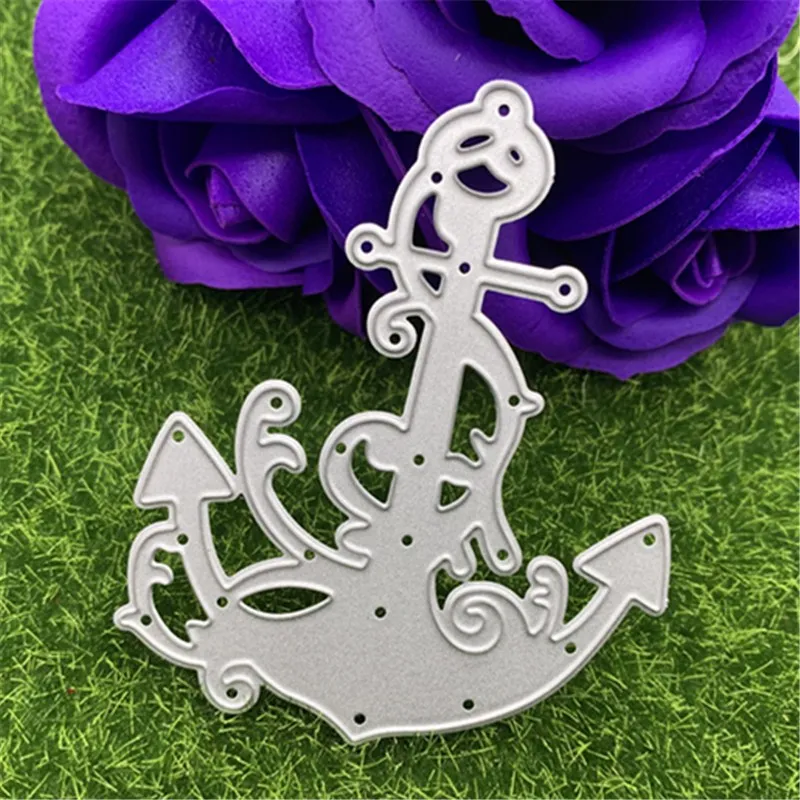 Крестообразный якорь мультяшное оружие знак балансировка ручное тиснение