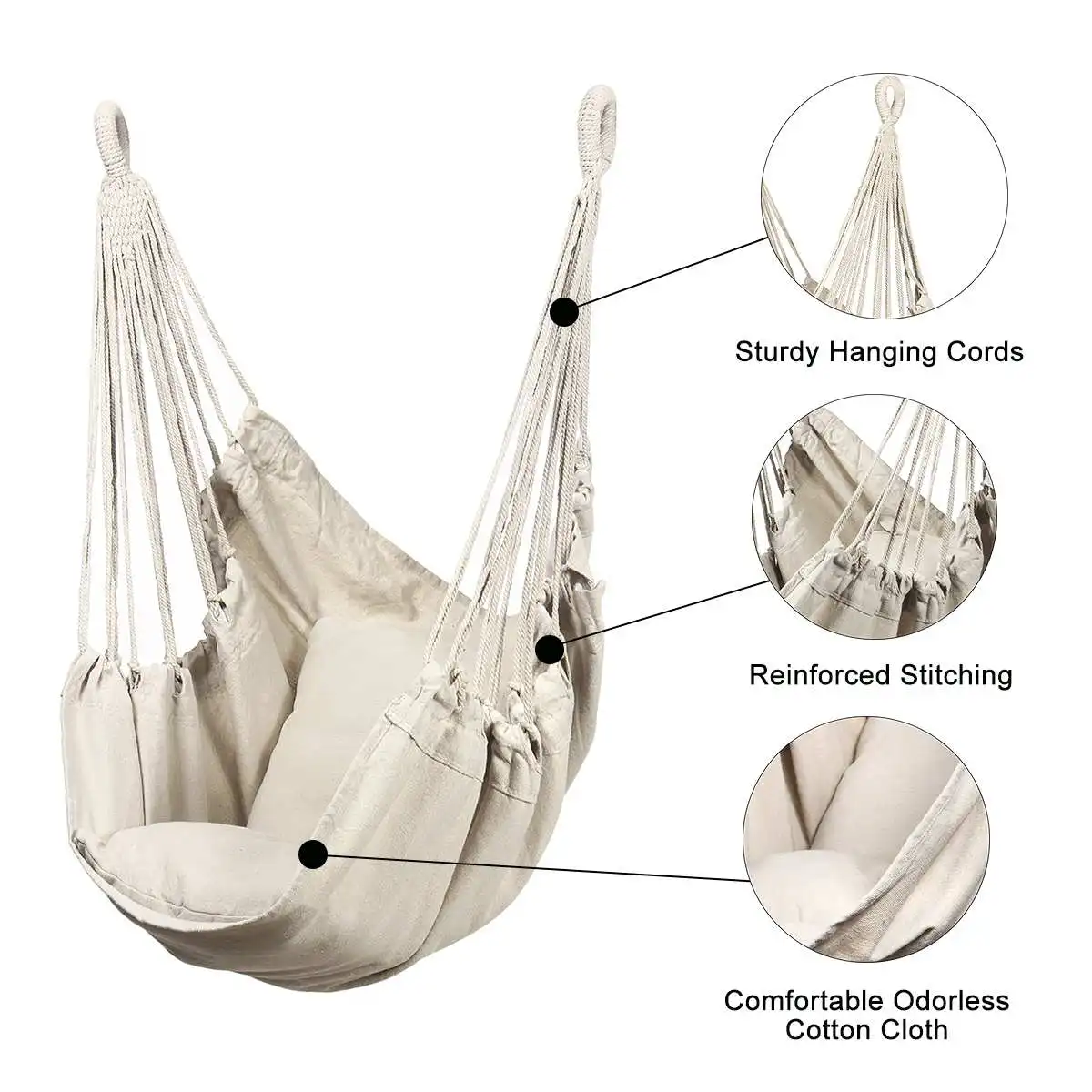 

Hangmat Stoel Outdoor Indoor Tuin Slaapkamer Meubelen Outdoor Opknoping Stoel Voor Kind Volwassen Veiligheid Camping Swing Stoel