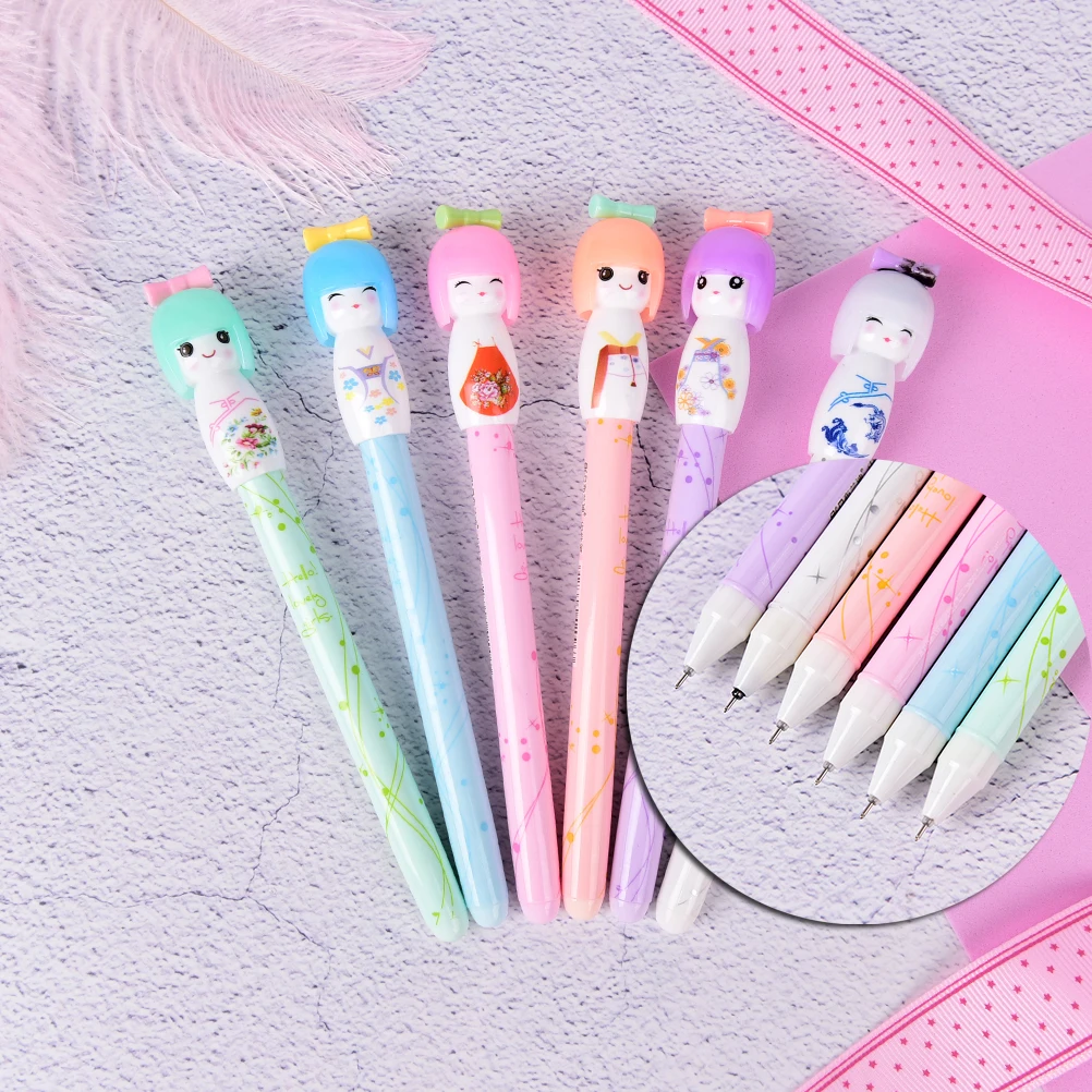 

1X Cute Kimono Japanese Girl Doll Gel Pen Writing Signing School Stationery Gift