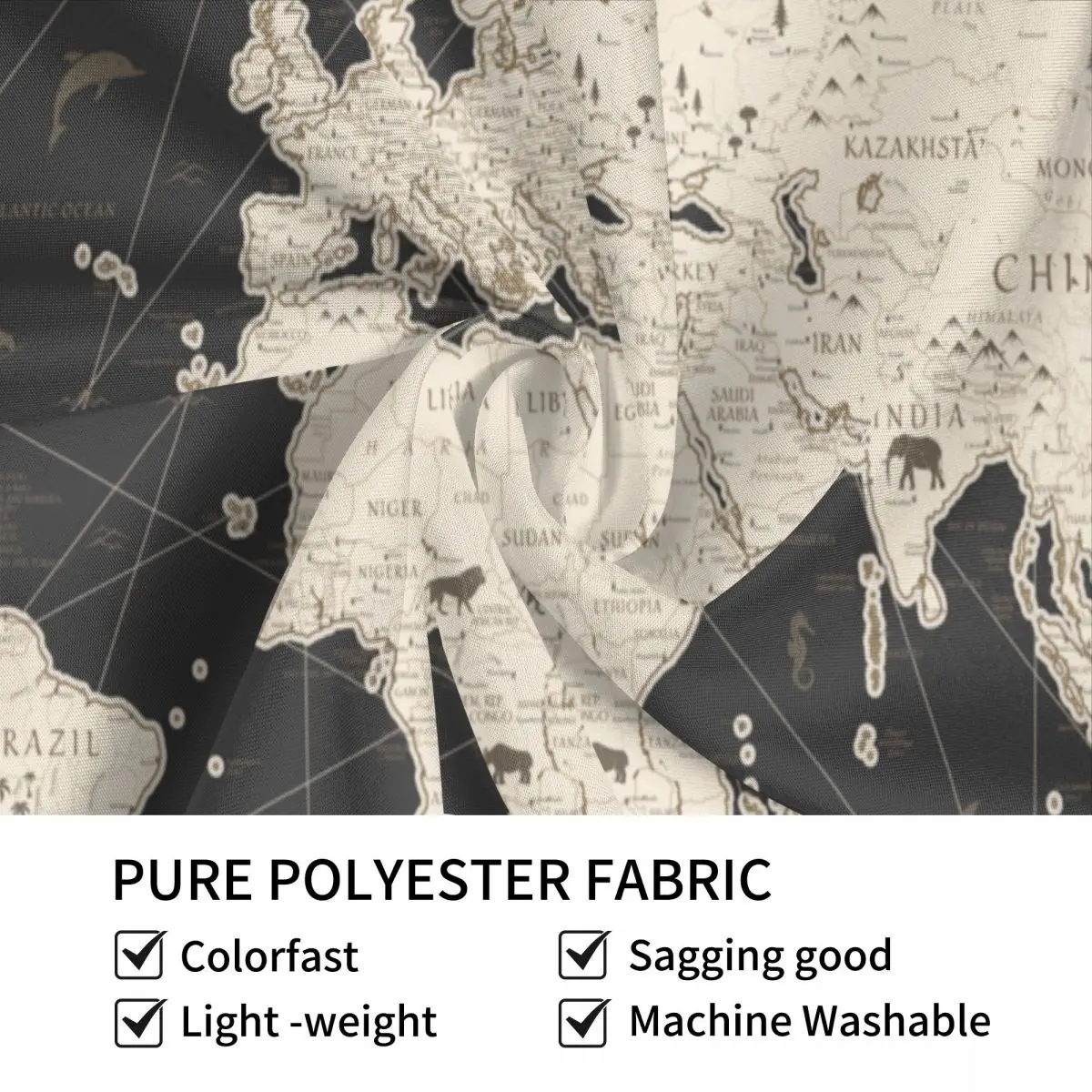 Настенный Ретро гобелен с картой мира настенный из полиэстера в стиле хиппи