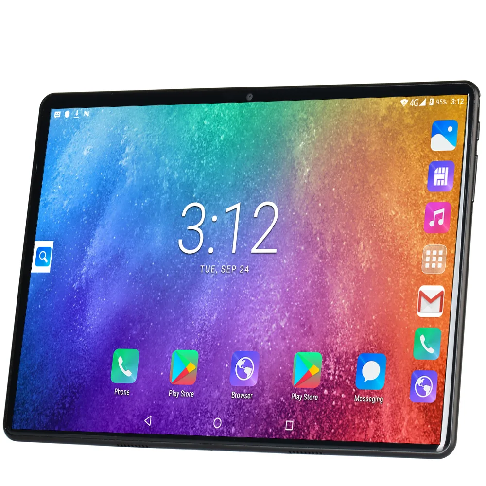 Android 9,0 планшетный ПК 10,1 дюймов 3g/4 GPhone вызова 2.5D закаленное Стекло десять Core 8 ГБ/128 Гб Две сим-карты Wi-Fi Bluetooth gps планшетный ПК