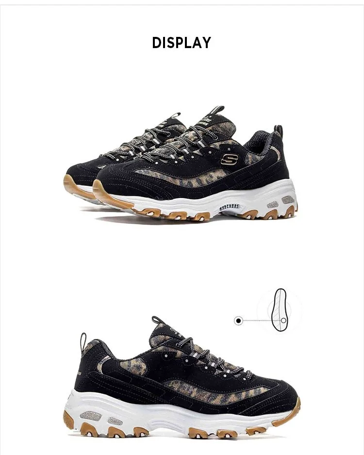 Skechers D'lites/Женская обувь; Платформа для ходьбы; обувь для папы; удобная сетчатая Уличная обувь; zapatillas deporte mujer; 13148-BKW