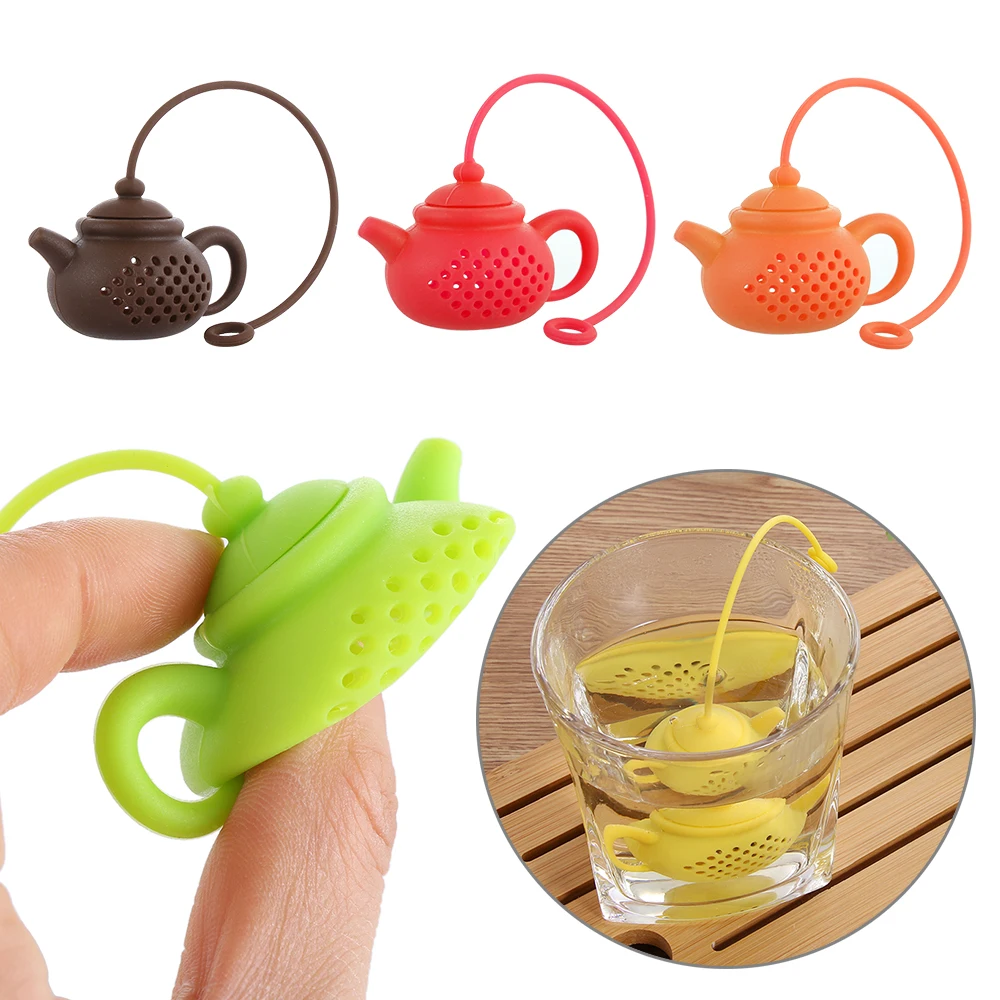 

1 Pc NEW Silicone Teapot-Shape Tea Infuser Strainer Tea Bag Leaf Filter Diffuser Durable Teaware Protable Useful Kitchen Gadget
