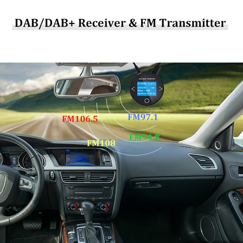 Car DAB/DAB+ Radio Adaptor Portable DAB Digital FM Transmitter Music Receiver with Aux Out | Автомобили и мотоциклы