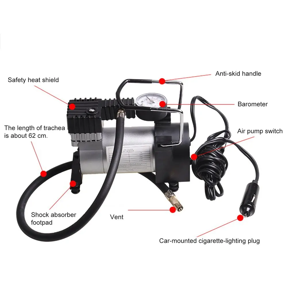 Насос воздушный компрессор 12 В портативный автомобильный Электрический насос