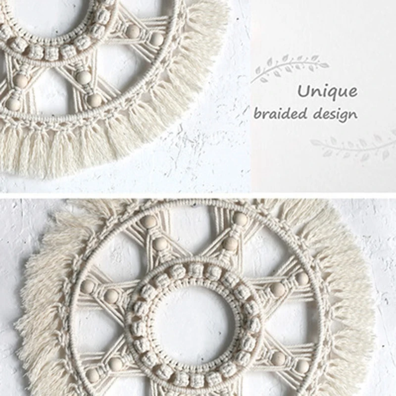 

Macrame Tapestry Wall Hanging Decorative Mirror Bohemia Creative Home Art Wall Decorations Boho Decor Without Mirror