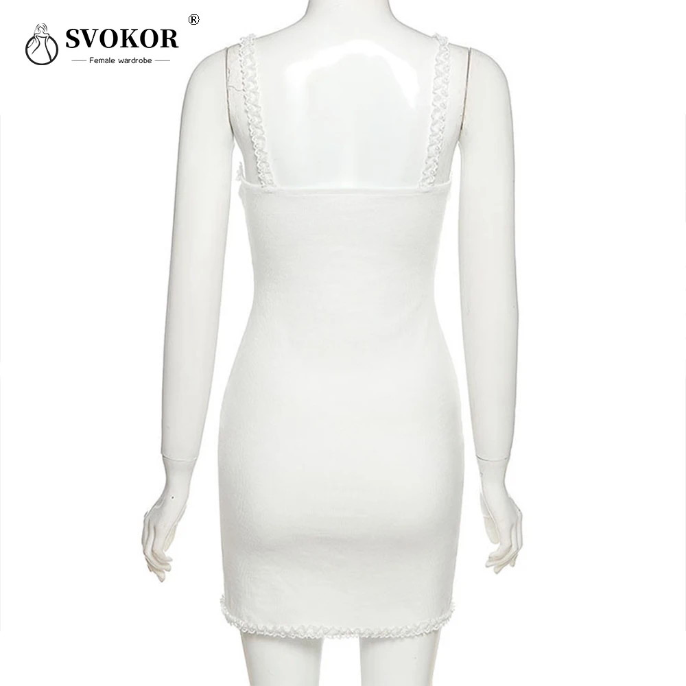 

SVOKOR Womens Mini Dresses Summer 2021 New Spaghetti Strap Slim Package Buttocks Party Dresses Backless Elegant Casual Vestido