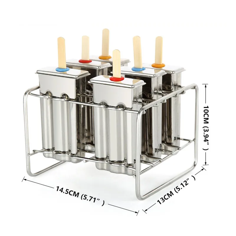 6 шт. форма для мороженого из нержавеющей стали| |