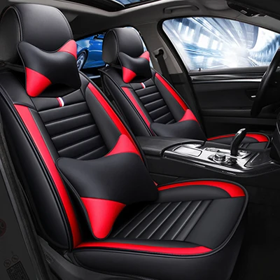 black red pillow Кожаный чехол на автомобильное сиденье для jeep grand cherokee Cherokee Renegade compass все модели автомобильные аксессуары - Название цвета: black red pillow