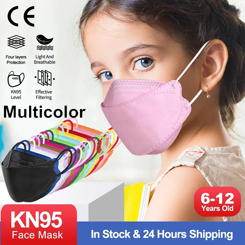 Детская маска Ffp2mask Fish KN95 детская Пылезащитная с рисунком рыбы для рта девочек