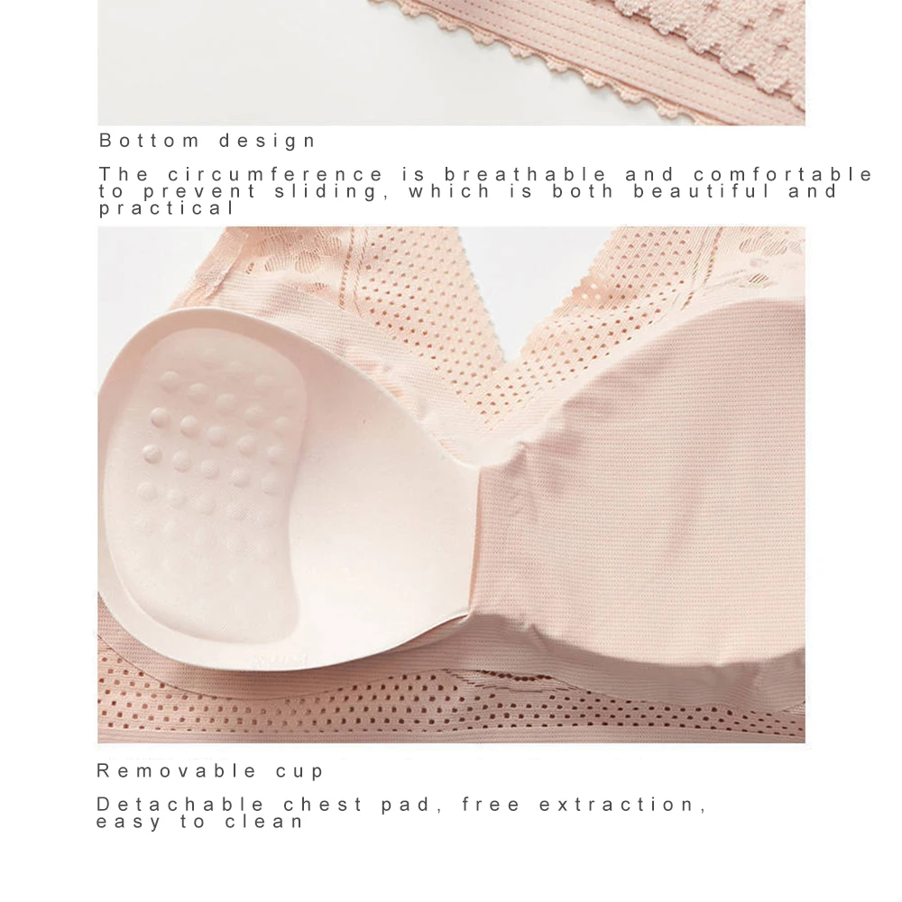 

2pcs Women's Seamless Underwear Sexy Lingerie Lace Beauty Back Bras for Women Clothes Breathable Underwear Wire Free Plus Size