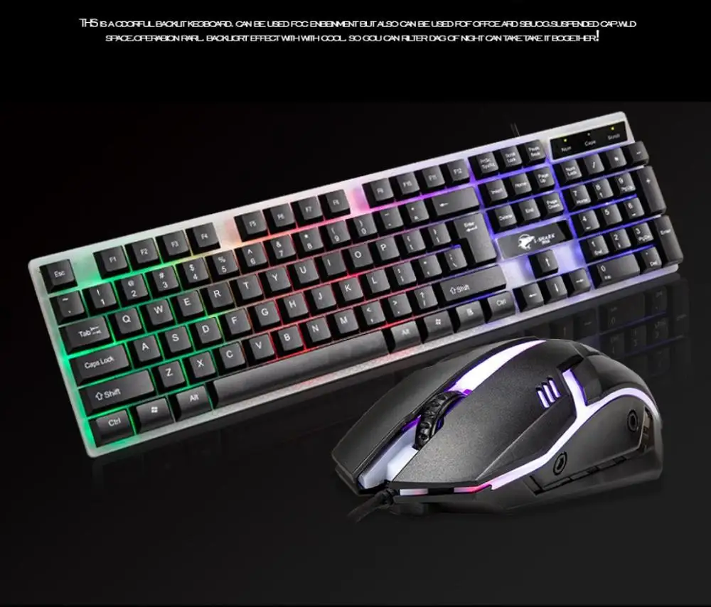 104 набор игровых клавиатур с RGB подсветкой проводная эргономичная клавиатура