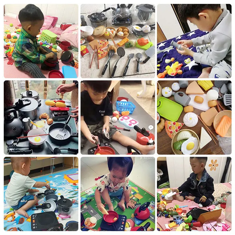 

Big Kitchen Toys Children Simulation Cookware Pot Pan Kids Pretend Cook Play Vegetables Fruit Cooking Utensils Toys Set For Girl