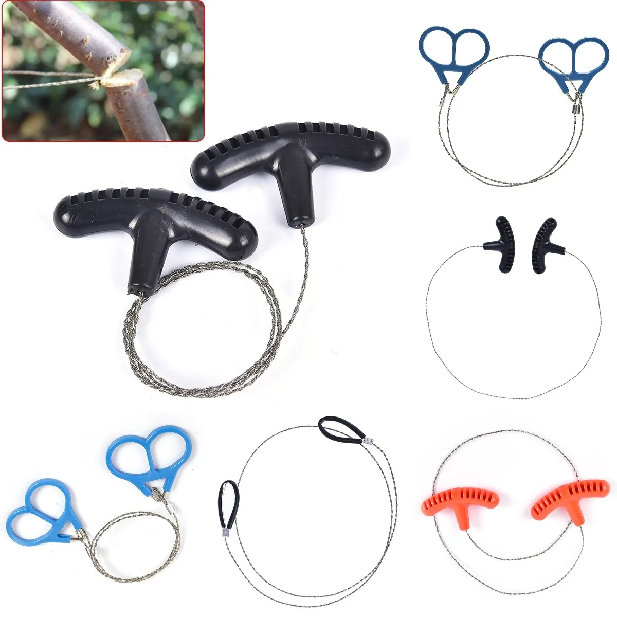 

1pc Manual Hand Steel Rope Chain Saw Practical Portable Emergency Survival Gear Steel Wire Kits Outdoor Camping Hiking Tools