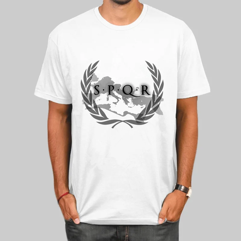 SPQR Римский гладиатор имперский Золотой орел футболки летняя модная футболка с
