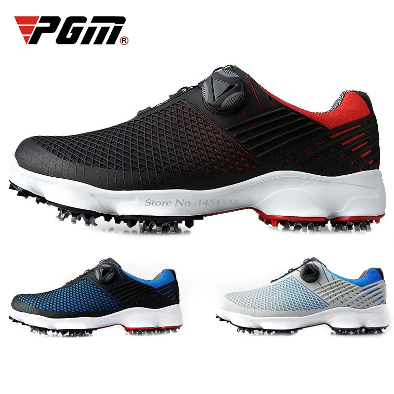 

PGM Men's Trianning Sneakers Soles Rotating Shoelaces Non-slip Studs Shoes Sportswear Resistant Microfiber Golf Tennis Shoes