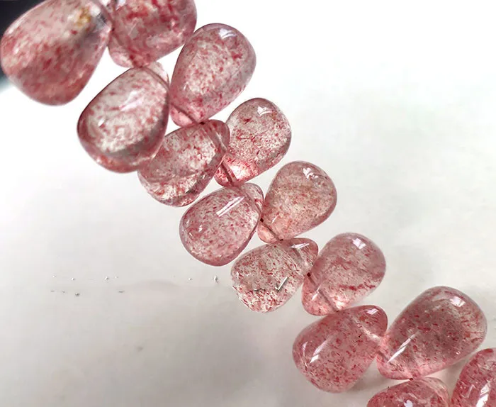 Граненые Красные граненые кварца клубники 8-9 мм для изготовления ювелирных