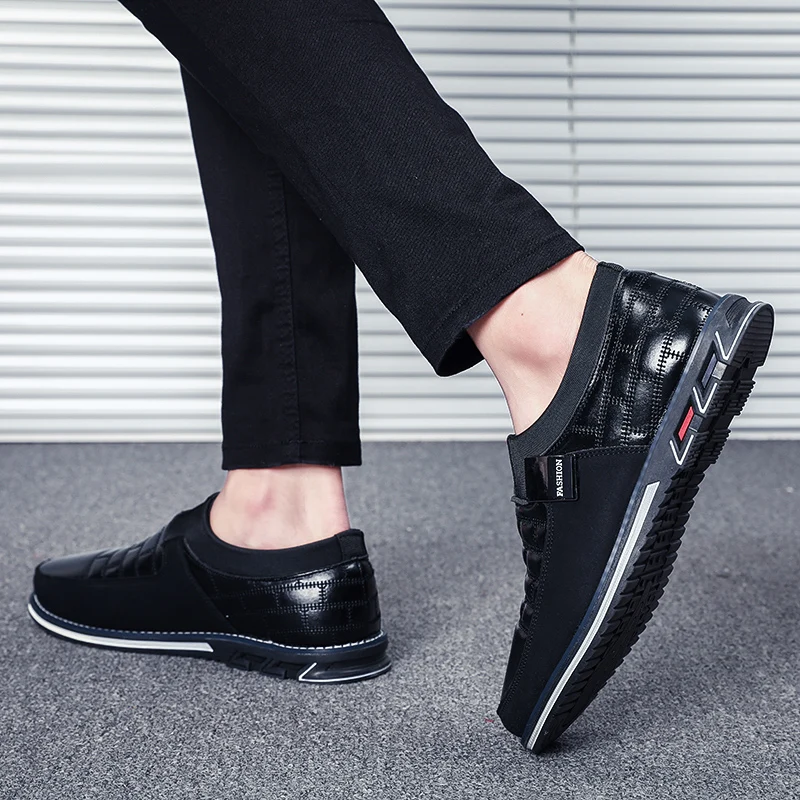 

Men Casual Leather Shoes Mens Sneakers Fashion Leather Men Shoes Breathable Non-slip Casual Sports Shoes Large 38-48