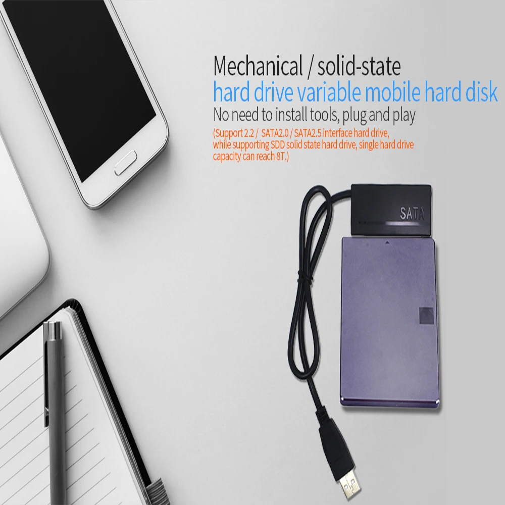Кабель преобразователь TISHRIC с USB 2 0 на SATA 22pin для ноутбука CD/DVD поддержка Caddy внешний
