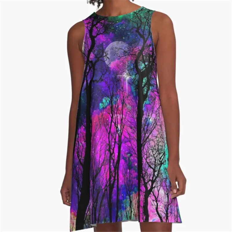 

Fashion Women summer dresses Lip Pattern Black Printed A-Line Boho Dress for women harajuku Sexy ladies mini short beach dress