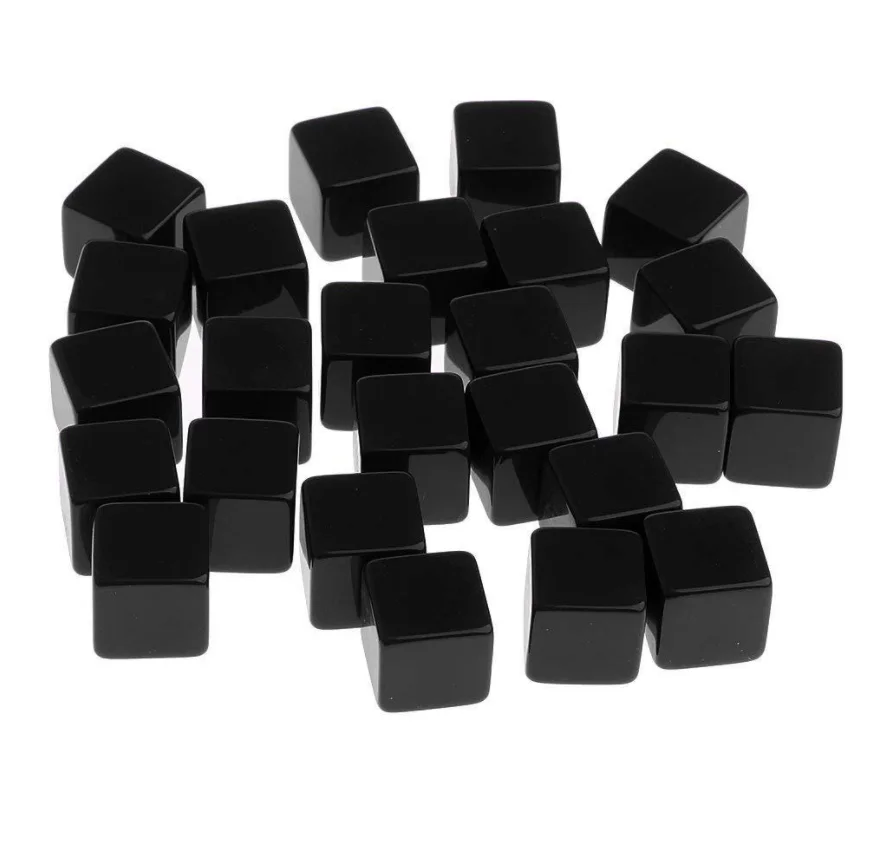 

Черные пустые игральные кости D6, 10 шт., 16 мм, квадратные углы, «сделай сам», Обучающие реквизиты, игральные кости 6-сторонние для настольной иг...