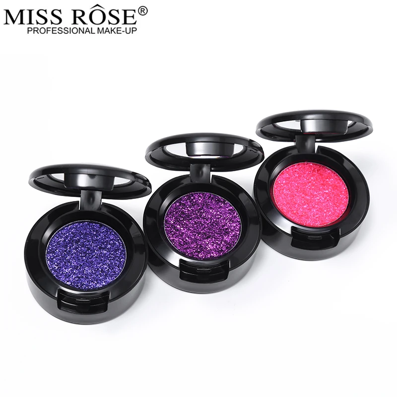 Miss Rose прессованные блестящие тени для век Палитра одного цвета Металлик Радуга