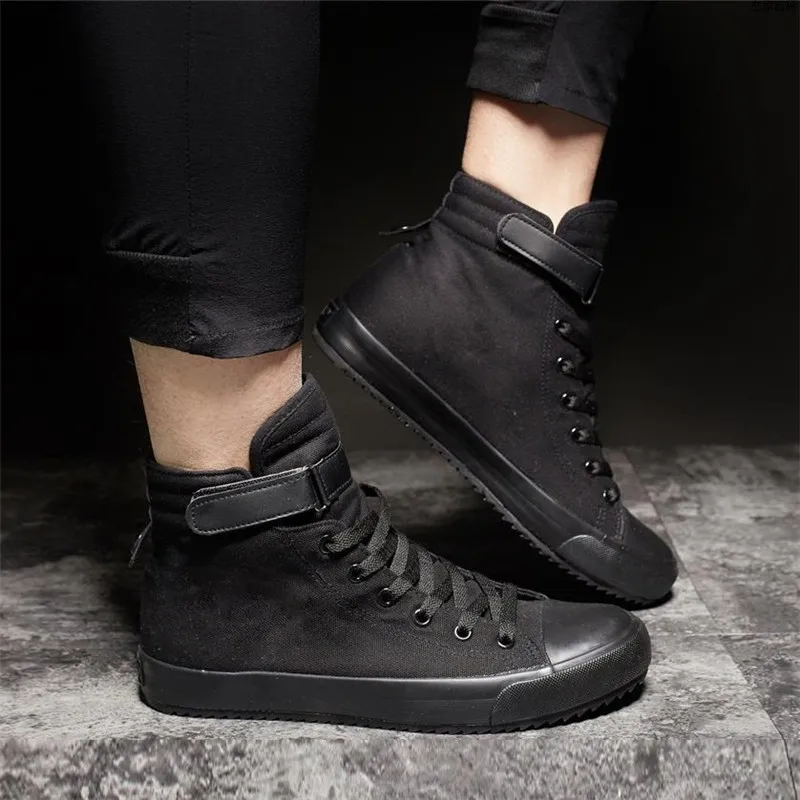 Скрытые увеличенные зимние теплые высокие кроссовки мужские парусиновая обувь