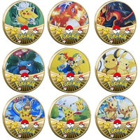 hot 10 stypes pokemon pikachu coin pocket souvenir cute anime gold coins collectibles japanese commemorative birthday gifts