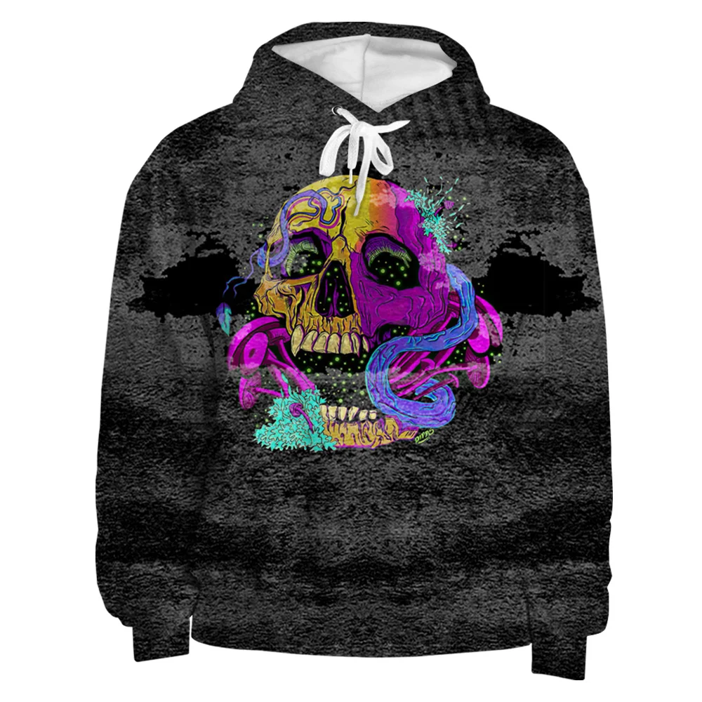 Толстовка мужская с 3D-принтом черепа свитшот уличная одежда пуловер в стиле