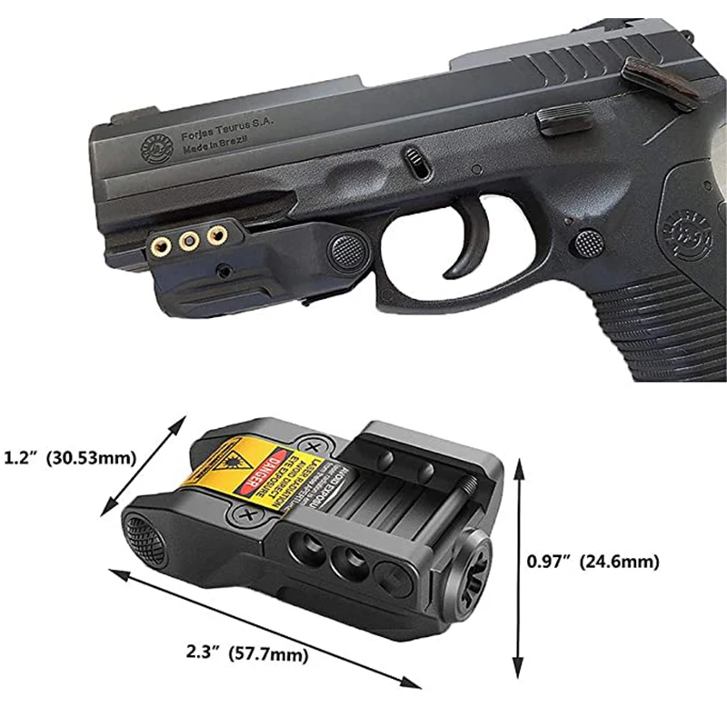 Низкопрофильный Компактный 9 мм пистолет перезаряжаемый зеленый лазерный прицел
