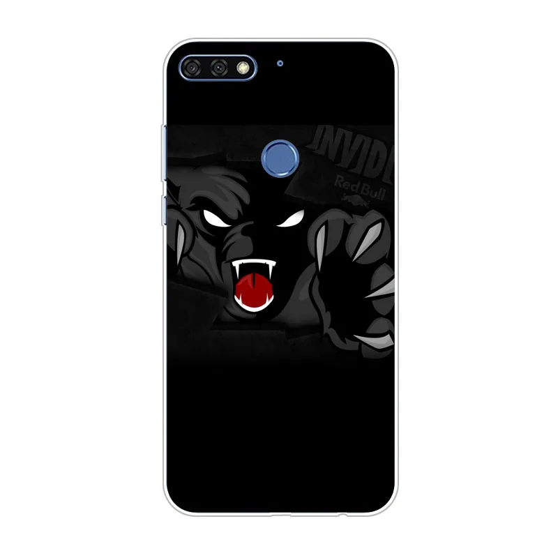 huawei honor 7C Case Silicon Fierce animals Painting Soft TPU Back Cover for pro protect Phone bags cases |