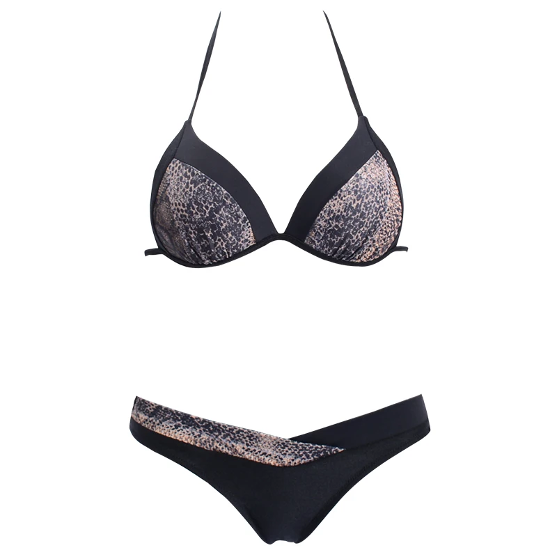 

ESSV Sexy Bikinis 2020 Flower Swimwear Women Swimsuit Elegant Halter Beach Wear Push Up Bathing suits Female Splicing Bikini Set