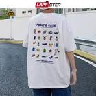 Футболка LAPPSTER мужская с милым графическим рисунком, Повседневная модная хлопковая рубашка в стиле Харадзюку, уличная одежда, лето 2021