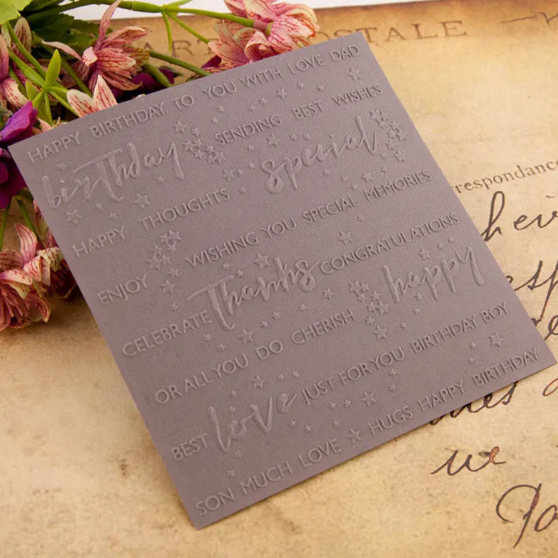 YINISE Plastic Embossing Folder For Scrapbook Stencils HAPPY BIRTHDAY DIY Photo Album Cards Making Decoration Scrapbooking Tools | Дом и сад