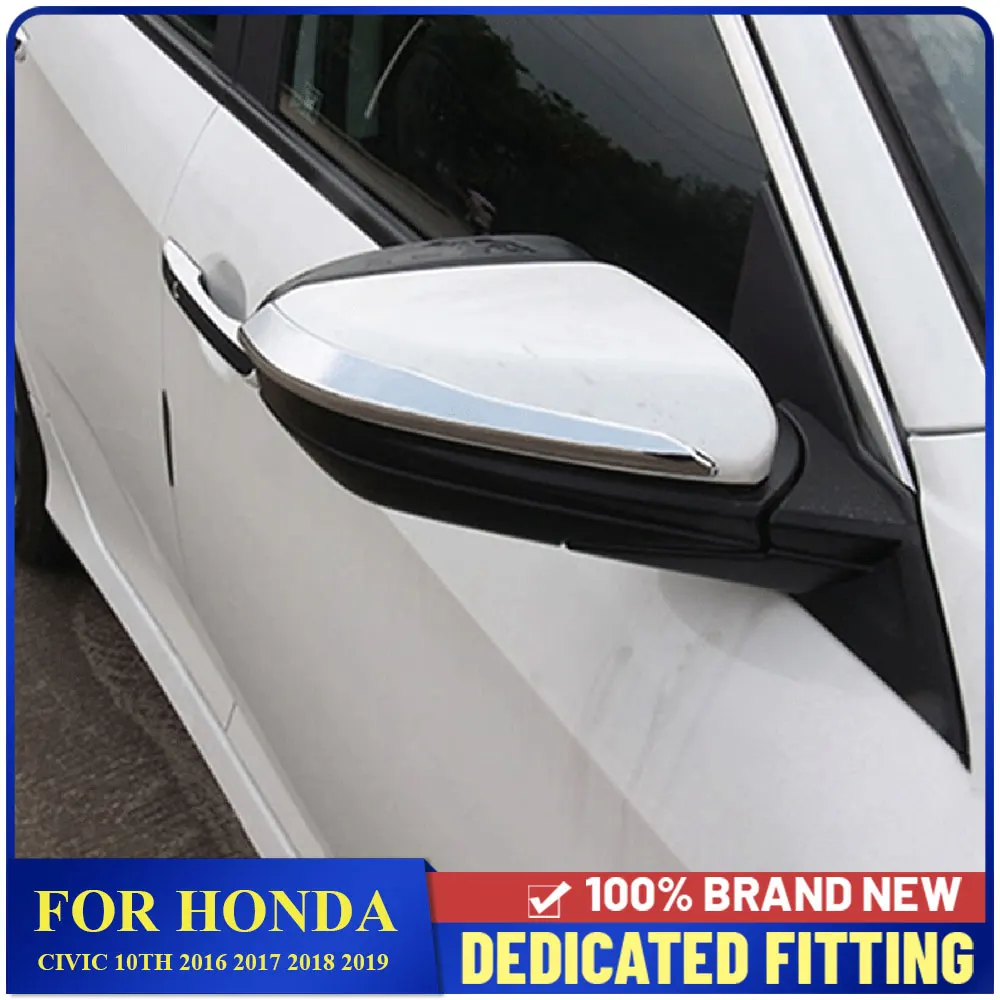 

Fit For Honda Civic 10th 2016 2017 2018 2019 Side Door Rearview Mirror Cover Strips Car Accessories