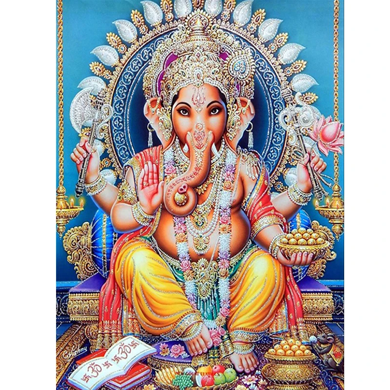 5D full diamond painting Lord Ganesh Pictures DIY handmade crafts home decoration