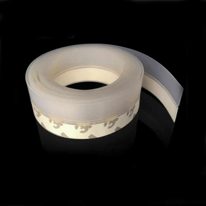 

25mm width windproof transparent silicone rubber bar door window bottom sealing strip self adhesive tape weatherstrip
